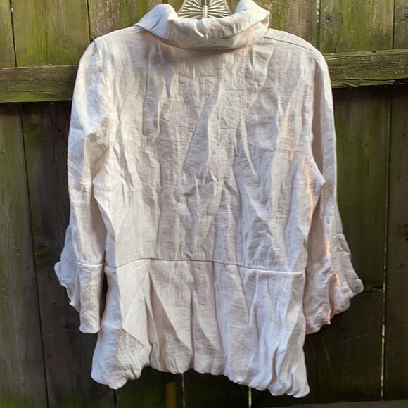 Shimmer Ruffle sleeve top sz. M - Picture 2 of 3